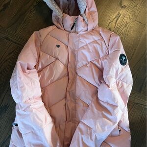 Obermeyer Junior Ski Jacket. Pale coral color. Size 14-16. Very warm!